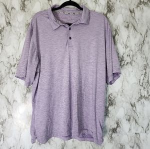 Walter Hagen 11 Majors Sz XL Purple Pin Striped Polo Golf Athletic Shirt